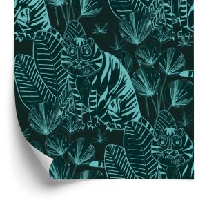 Papier Peint Tigres Et Plantes – Image 2