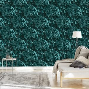 Papier Peint Tigres Et Plantes – Image 3