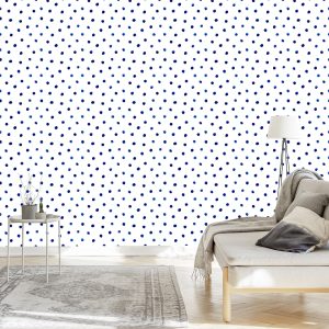 Papier Peint Petits Pois Bleu Marine – Image 3