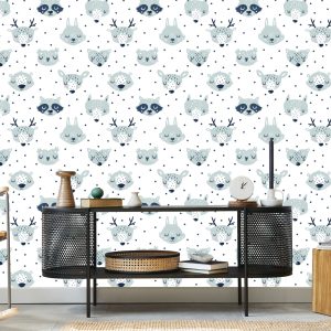 Papier Peint Ours Hibou Lièvre Cerf – Image 5