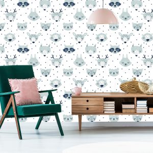 Papier Peint Ours Hibou Lièvre Cerf – Image 6