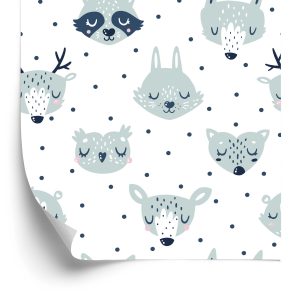Papier Peint Ours Hibou Lièvre Cerf – Image 2