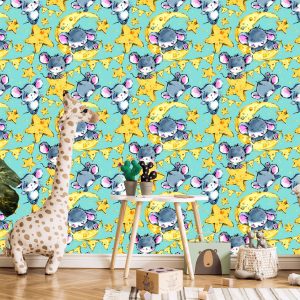 Papier Peint Dans Mouse Animals Star Boy's Room – Image 5