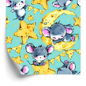 Papier Peint Dans Mouse Animals Star Boy's Room – Image 2