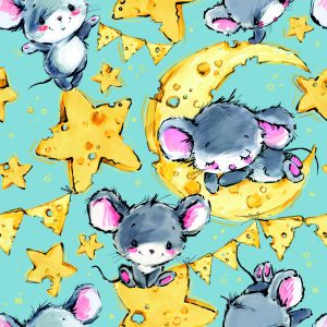 Papier Peint Dans Mouse Animals Star Boy's Room – Image 1