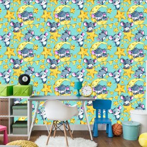 Papier Peint Dans Mouse Animals Star Boy's Room – Image 4