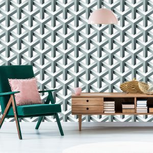 Papier Peint Effet 3D Géométrique Avec Profondeur Pour Le Salon – Image 6