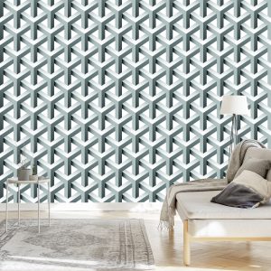 Papier Peint Effet 3D Géométrique Avec Profondeur Pour Le Salon – Image 3