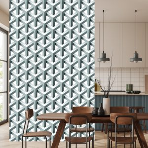 Papier Peint Effet 3D Géométrique Avec Profondeur Pour Le Salon – Image 4