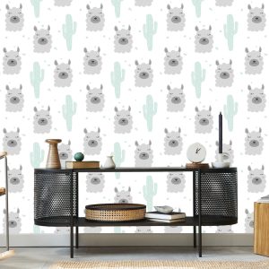Papier Peint Plantes De Cactus Lama Pour Chambre De Bébé – Image 5
