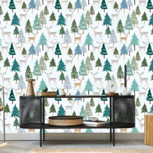 Papier Peint Arbres Vert Animaux Forêt – Image 5