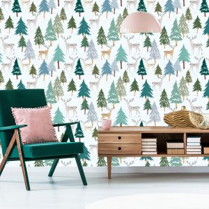 Papier Peint Arbres Vert Animaux Forêt – Image 6