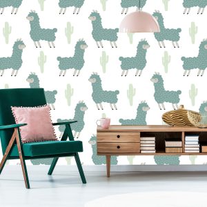 Papier Peint Lama Cactus Nature Chambre D'enfant – Image 6