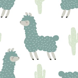 Papier Peint Lama Cactus Nature Chambre D'enfant – Image 1