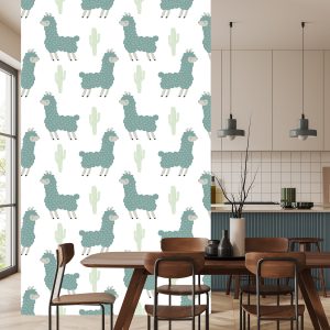 Papier Peint Lama Cactus Nature Chambre D'enfant – Image 4