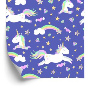 Papier Peint Pour Les Enfants - Licornes, Nuages ​​Et Arcs-En-Ciel – Image 2