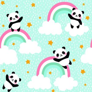 Papier Peint Pandas Sous La Pluie – Image 1