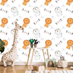 Papier Peint Pastel Lions Pets Chambre Garçon – Image 5