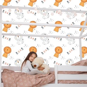 Papier Peint Pastel Lions Pets Chambre Garçon – Image 7