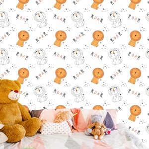 Papier Peint Pastel Lions Pets Chambre Garçon – Image 6