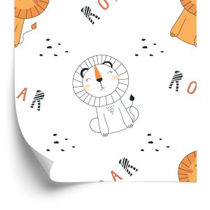 Papier Peint Pastel Lions Pets Chambre Garçon – Image 2