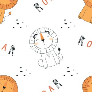 Papier Peint Pastel Lions Pets Chambre Garçon – Image 1