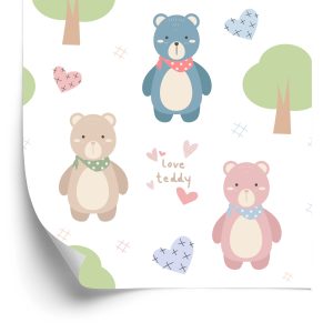 Papier Peint Ours Sur Fond Blanc – Image 2