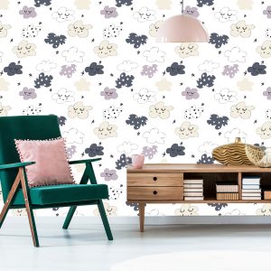 Papier Peint Pour Les Enfants - Étoiles Et Nuages – Image 6