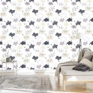 Papier Peint Pour Les Enfants - Étoiles Et Nuages – Image 3