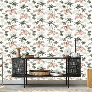 Papier Peint Forêt De Palmiers Colorés Pour Le Salon – Image 5