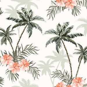 Papier Peint Forêt De Palmiers Colorés Pour Le Salon – Image 1