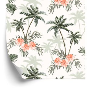 Papier Peint Forêt De Palmiers Colorés Pour Le Salon – Image 2