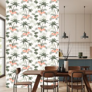 Papier Peint Forêt De Palmiers Colorés Pour Le Salon – Image 4
