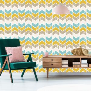 Papier Peint Motifs Géométriques Rétro Colorés – Image 6