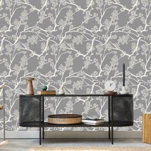 Papier Peint Branches De Feuilles D'arbre Pour Le Bureau De Salon – Image 5