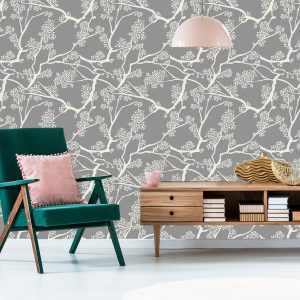 Papier Peint Branches De Feuilles D'arbre Pour Le Bureau De Salon – Image 6