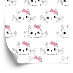 Papier Peint Pour Les Enfants - Chats Heureux Avec Un Arc – Image 2