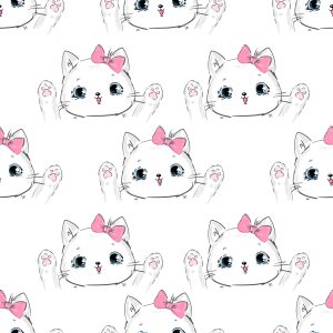 Papier Peint Pour Les Enfants - Chats Heureux Avec Un Arc – Image 1