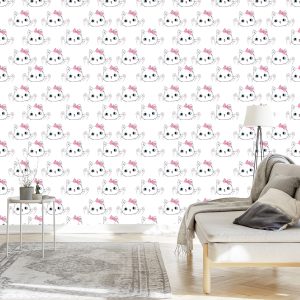 Papier Peint Pour Les Enfants - Chats Heureux Avec Un Arc – Image 3