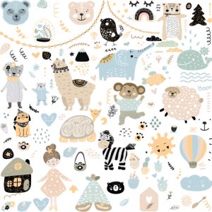 Papier Peint Animaux De Style Scandinave Pour Les Enfants – Image 1