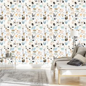 Papier Peint Animaux De Style Scandinave Pour Les Enfants – Image 3