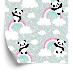 Papier Peint Pandas Dans Les Nuages – Image 2