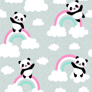 Papier Peint Pandas Dans Les Nuages – Image 1