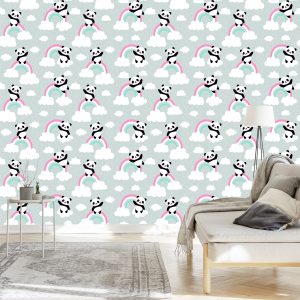 Papier Peint Pandas Dans Les Nuages – Image 3