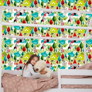 Papier Peint Un Conte De Fées Pour Enfants, Chevaliers, Dragons, Arbres – Image 7