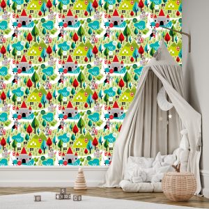 Papier Peint Un Conte De Fées Pour Enfants, Chevaliers, Dragons, Arbres – Image 3