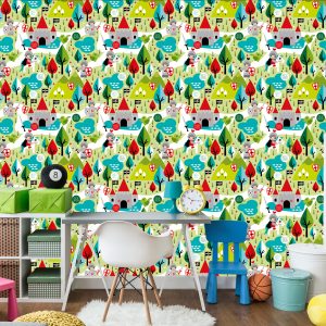 Papier Peint Un Conte De Fées Pour Enfants, Chevaliers, Dragons, Arbres – Image 4