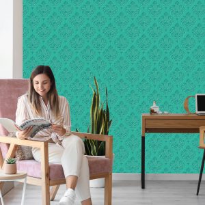 Papier Peint Ornements Turquoise - Effet 3D – Image 7