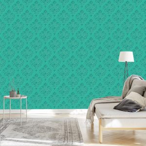 Papier Peint Ornements Turquoise - Effet 3D – Image 3