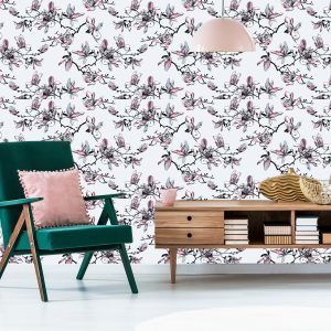 Papier Peint Fleurs De Magnolia Aquarelle – Image 6